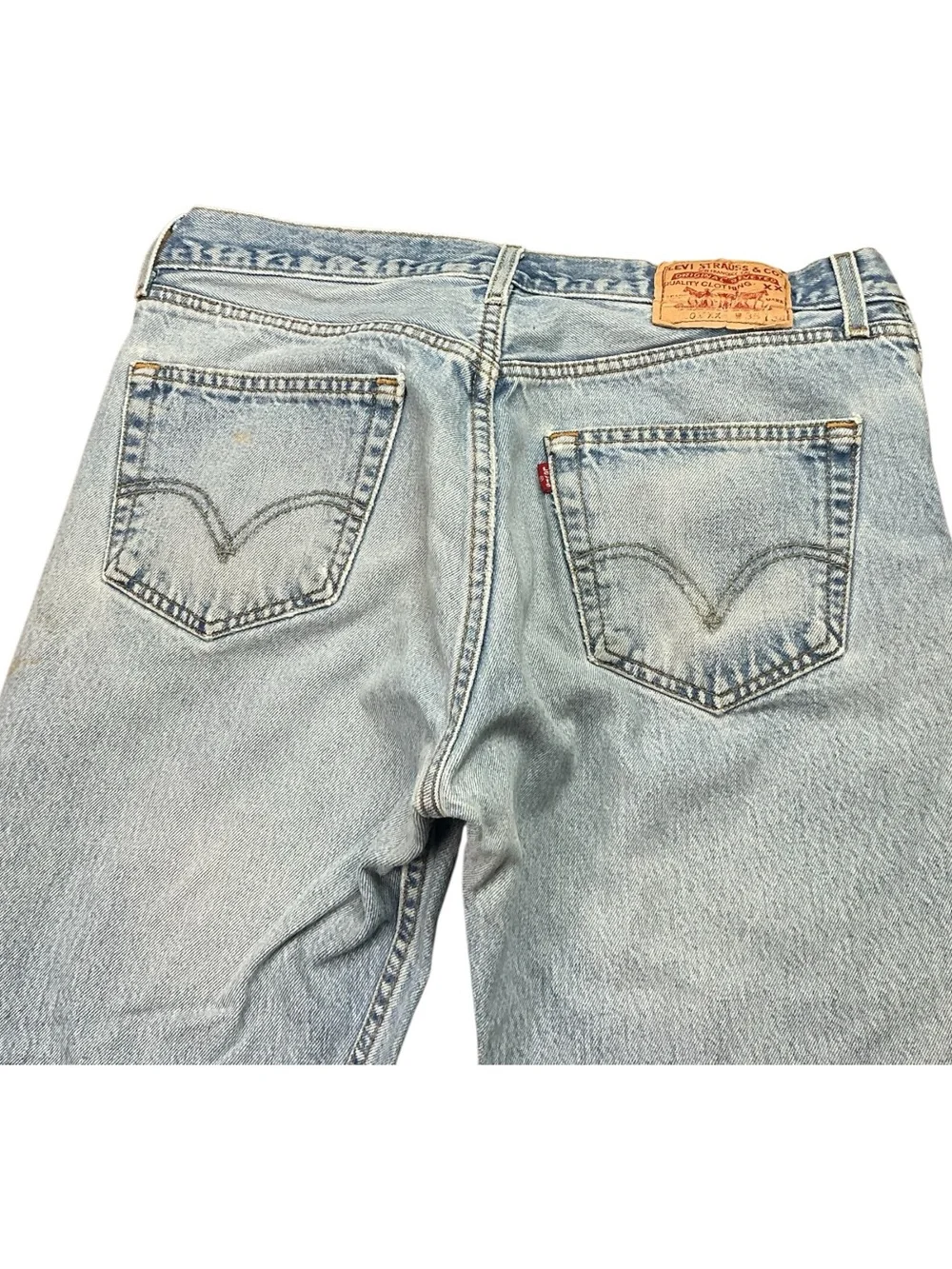 Vintage Levi’s 501XX  button fly light wash straight leg jeans 33x30